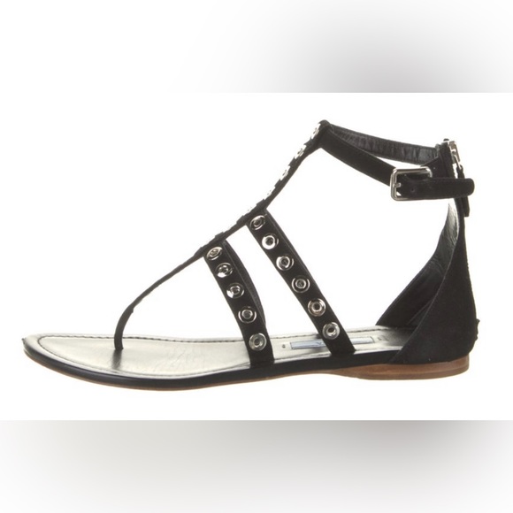 Black suede Prada T-Strap gladiator sandals, 36.5, great condition! - Picture 14 of 15